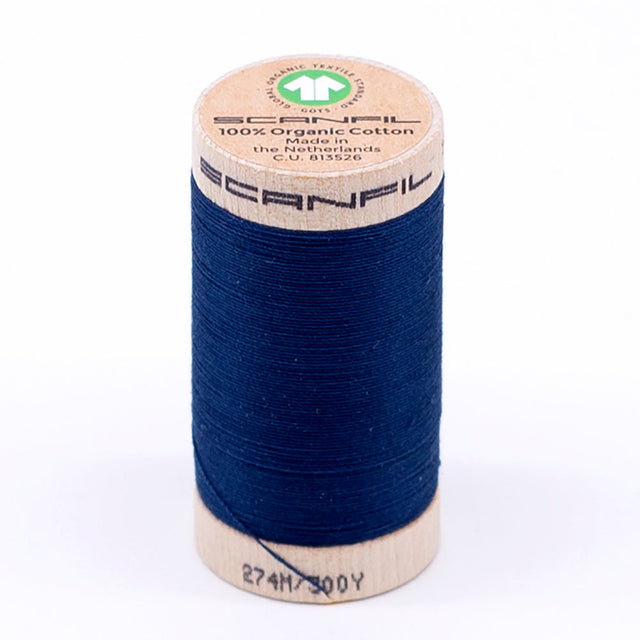 SCANFIL® 30wt Organic Pima Cotton Thread 300 yds - 4865 Sailor Blue