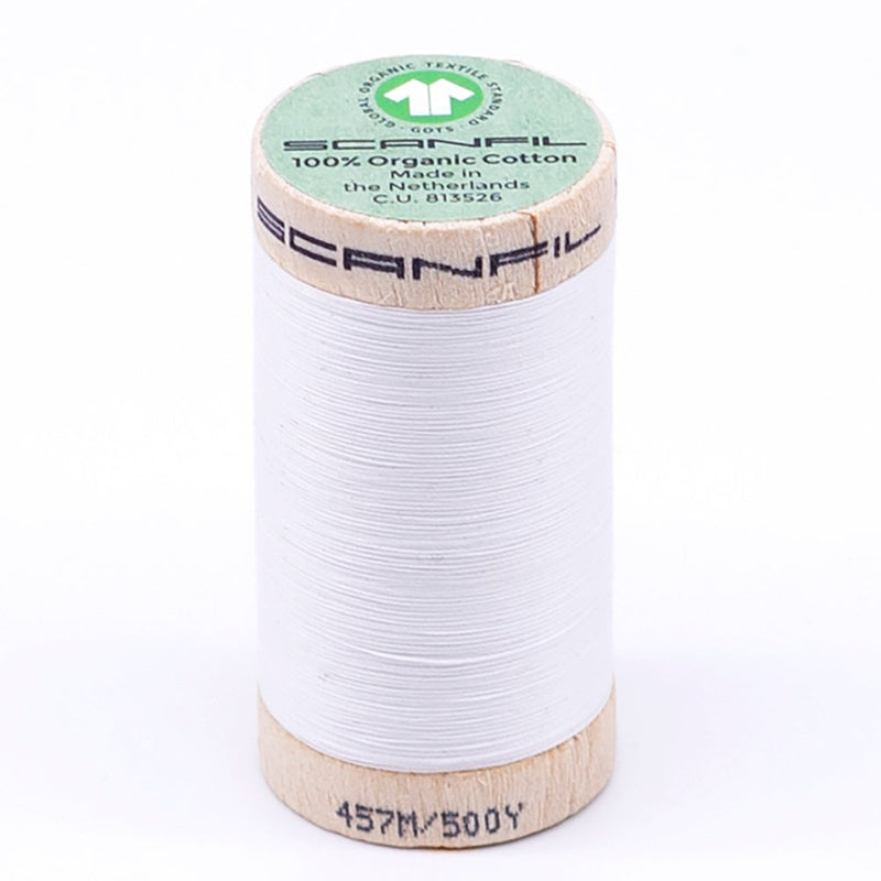 SCANFIL® 50wt Organic Pima Cotton Thread 500 yds - 4800 Bright White