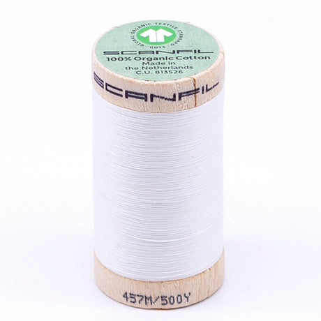 SCANFIL® 50wt Organic Pima Cotton Thread 500 yds - 4800 Bright White