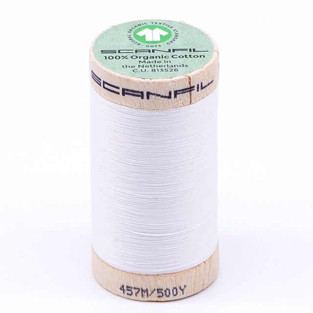 SCANFIL® 50wt Organic Pima Cotton Thread 500 yds - 4800 Bright White