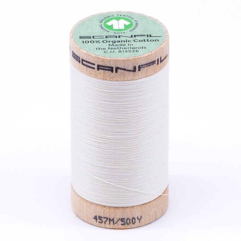 SCANFIL® 50wt Organic Pima Cotton Thread 500 yds - 4801 Coconut Milk