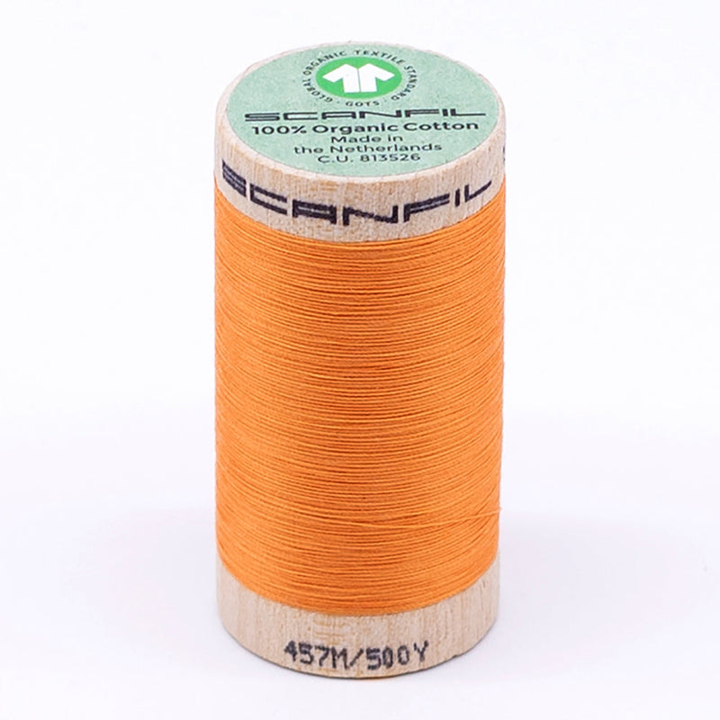 SCANFIL® 50wt Organic Pima Cotton Thread 500 yds - 4804 Blazing Orange