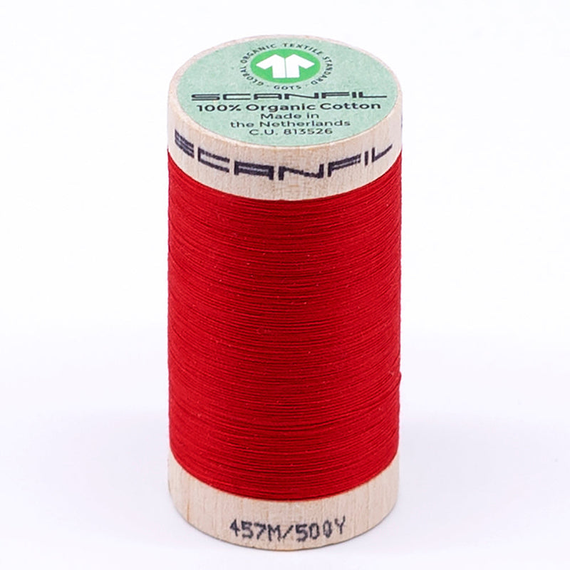 SCANFIL® 50wt Organic Pima Cotton Thread 500 yds - 4805 High Risk Red