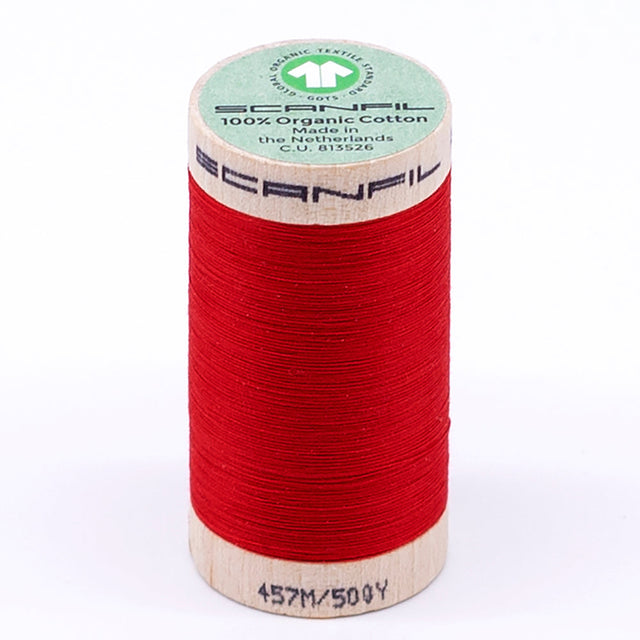 SCANFIL® 50wt Organic Pima Cotton Thread 500 yds - 4805 High Risk Red
