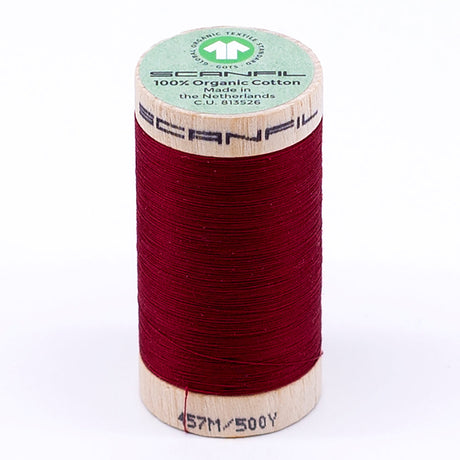 SCANFIL® 50wt Organic Pima Cotton Thread 500 yds - 4806 Crimson