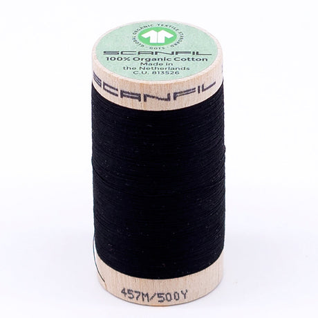 SCANFIL® 50wt Organic Pima Cotton Thread 500 yds - 4808 Jet Black