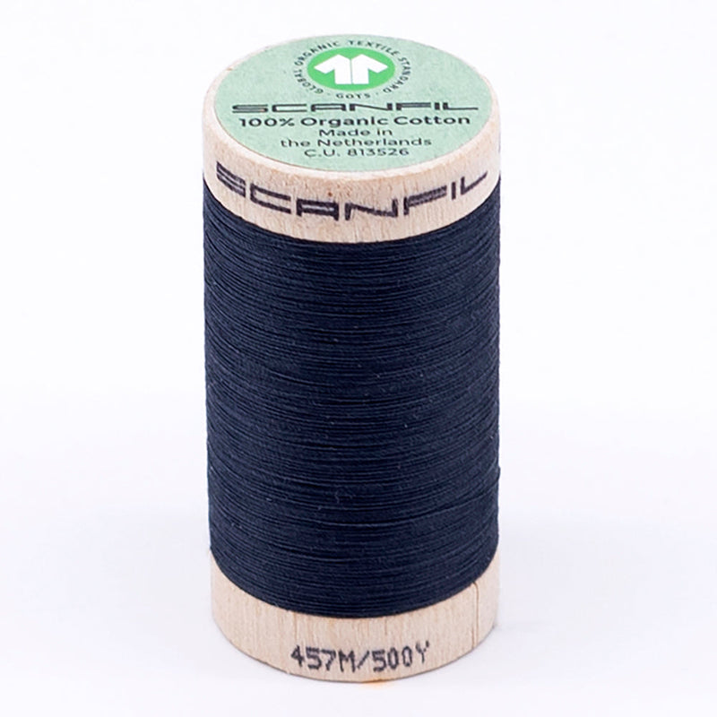 SCANFIL® 50wt Organic Pima Cotton Thread 500 yds - 4846 Midnight Navy