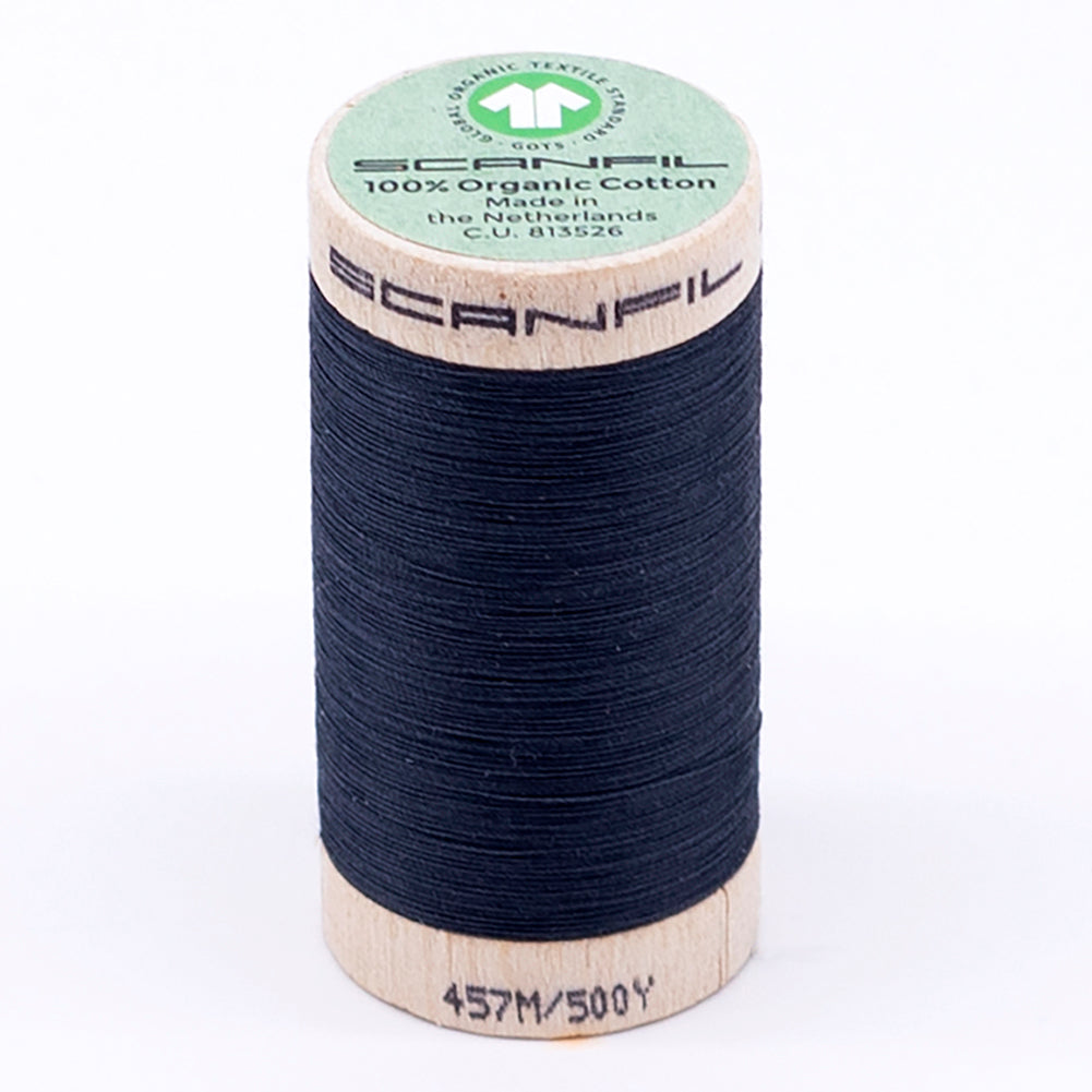 SCANFIL® 50wt Organic Pima Cotton Thread 500 yds - 4846 Midnight Navy