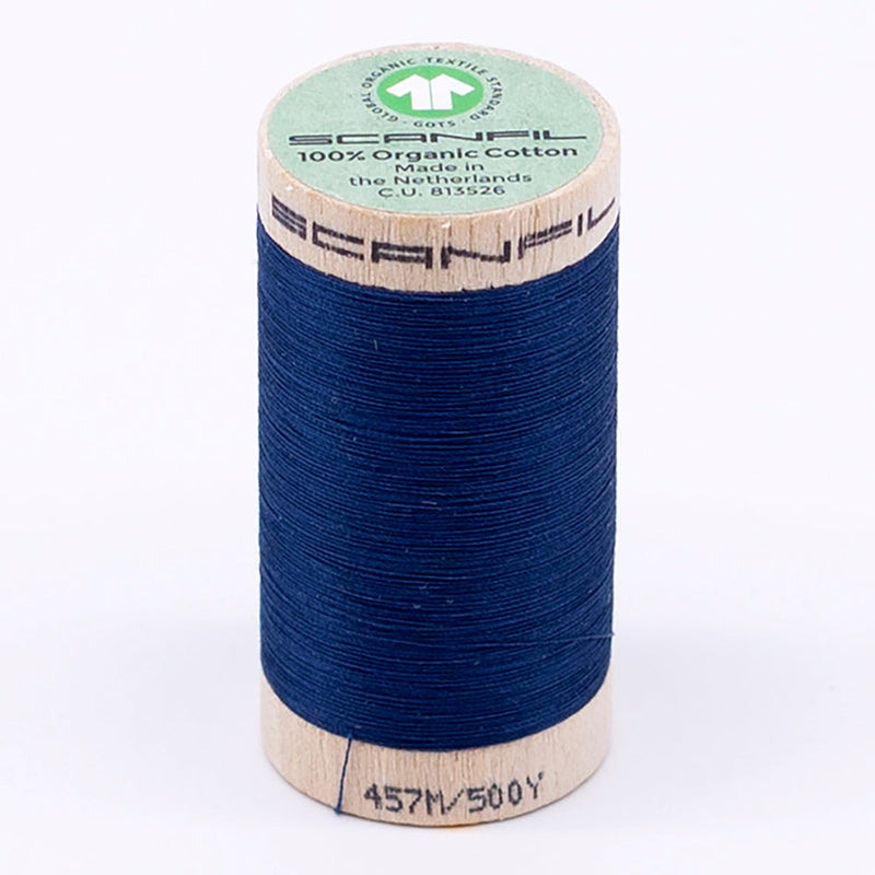 SCANFIL® 50wt Organic Pima Cotton Thread 500 yds - 4865 Sailor Blue