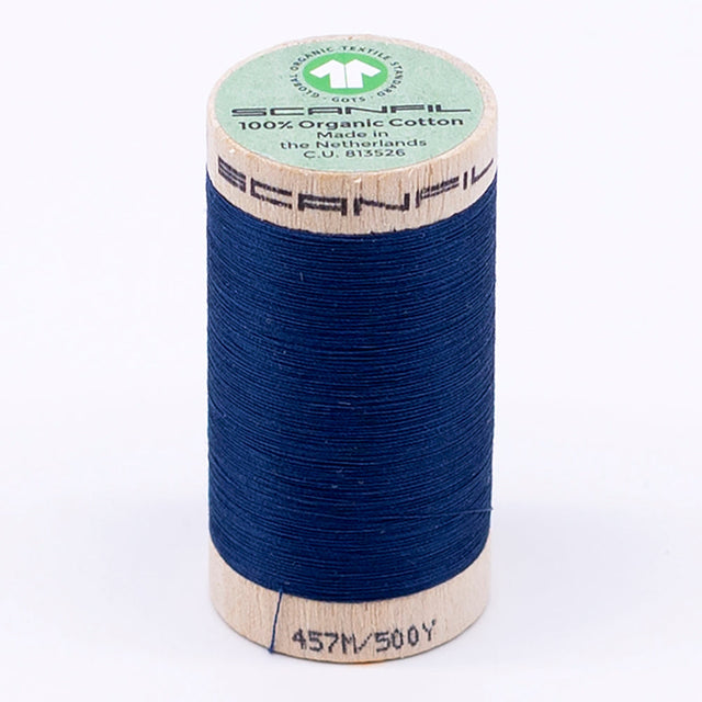 SCANFIL® 50wt Organic Pima Cotton Thread 500 yds - 4865 Sailor Blue