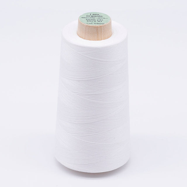 SCANFIL® 50wt Organic Pima Cotton Thread 5000 yd Cones - 4800 Bright White