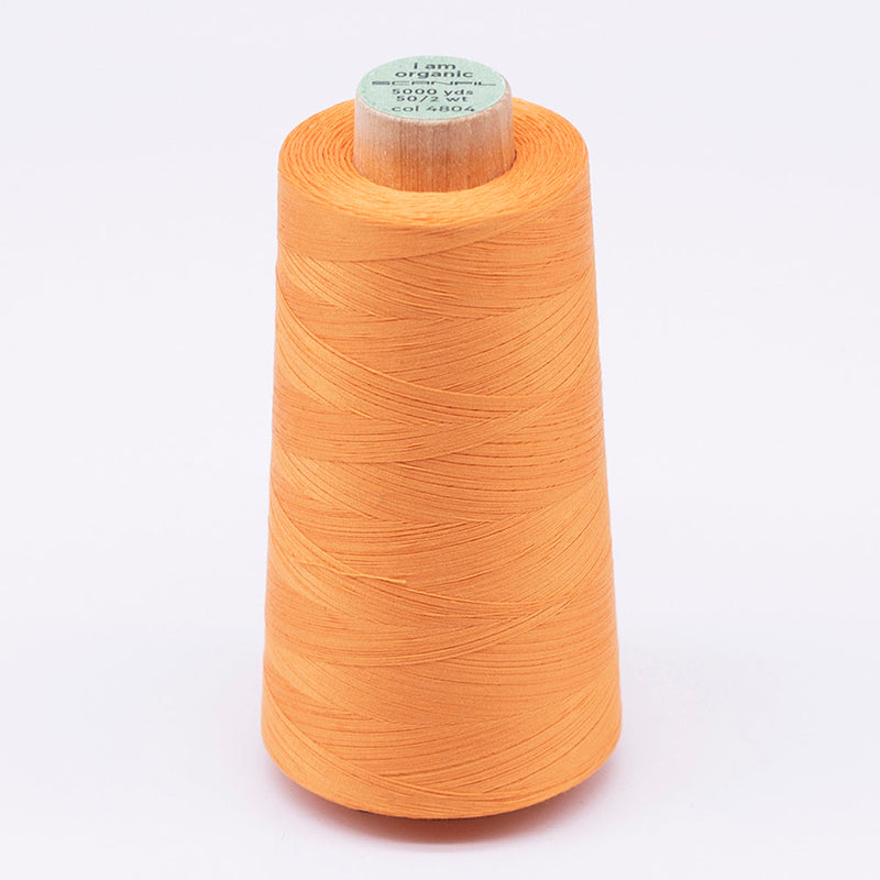 SCANFIL® 50wt Organic Pima Cotton Thread 5000 yd Cones - 4804 Blazing Orange