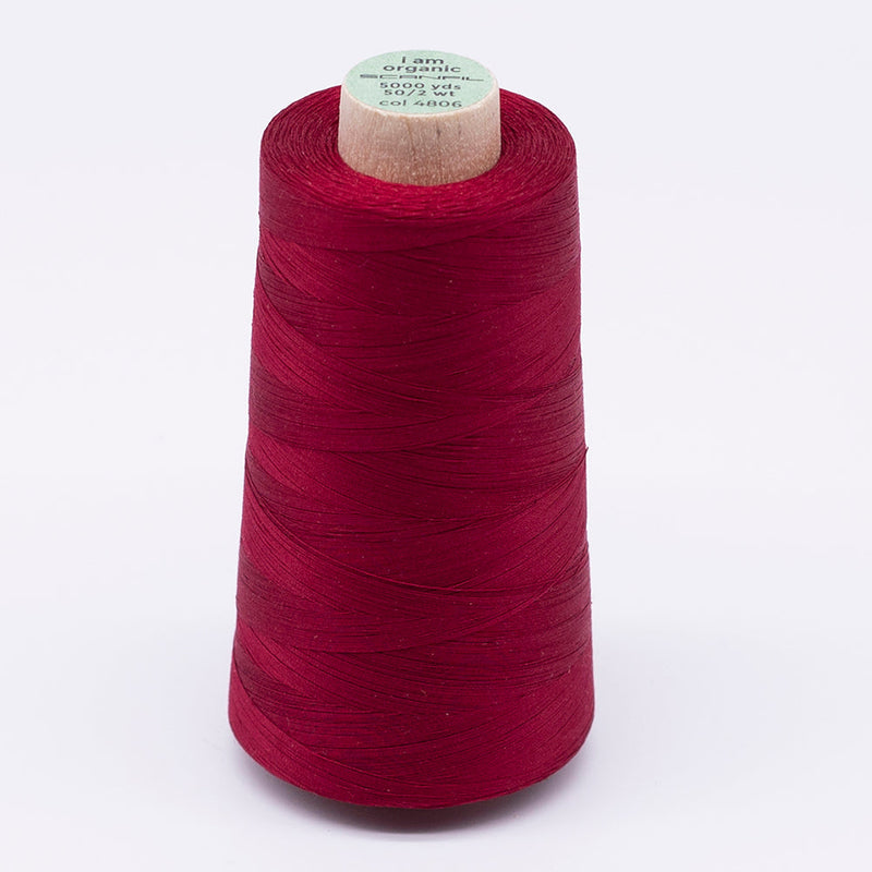 SCANFIL® 50wt Organic Pima Cotton Thread 5000 yd Cones - 4806 Crimson