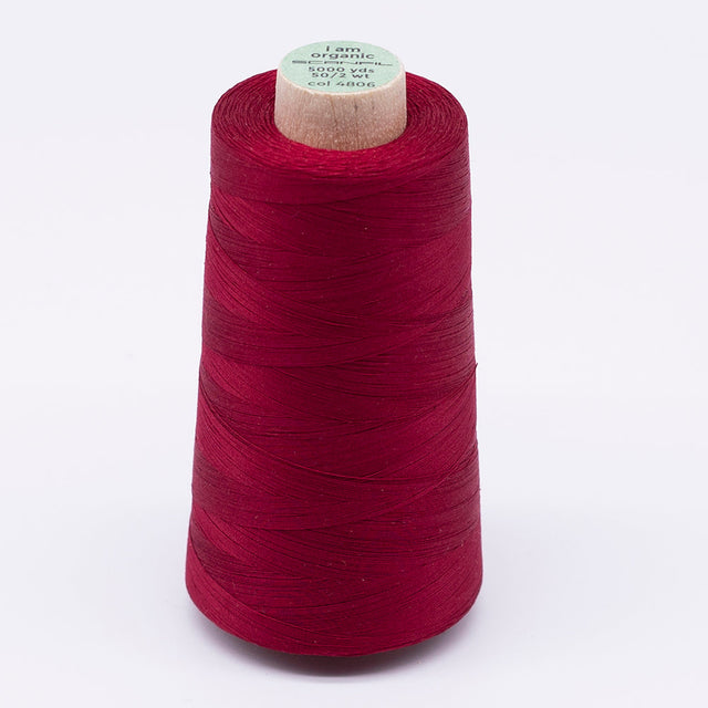 SCANFIL® 50wt Organic Pima Cotton Thread 5000 yd Cones - 4806 Crimson
