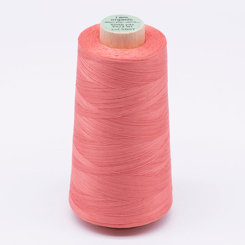 SCANFIL® 50wt Organic Pima Cotton Thread 5000 yd Cones - 4807 Burnt Coral