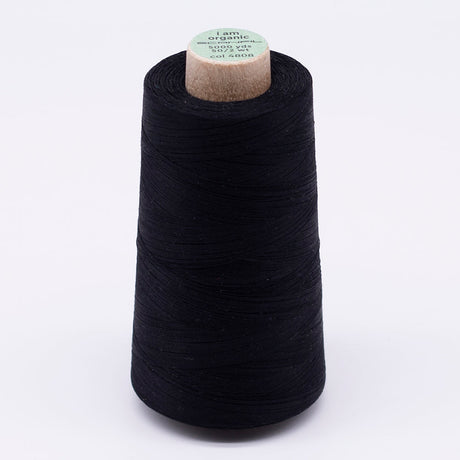 SCANFIL® 50wt Organic Pima Cotton Thread 5000 yd Cones - 4808 Jet Black