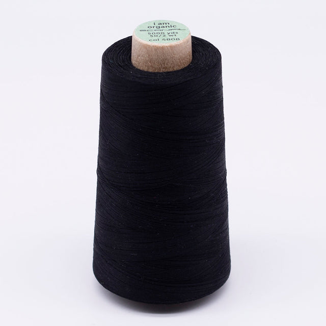 SCANFIL® 50wt Organic Pima Cotton Thread 5000 yd Cones - 4808 Jet Black