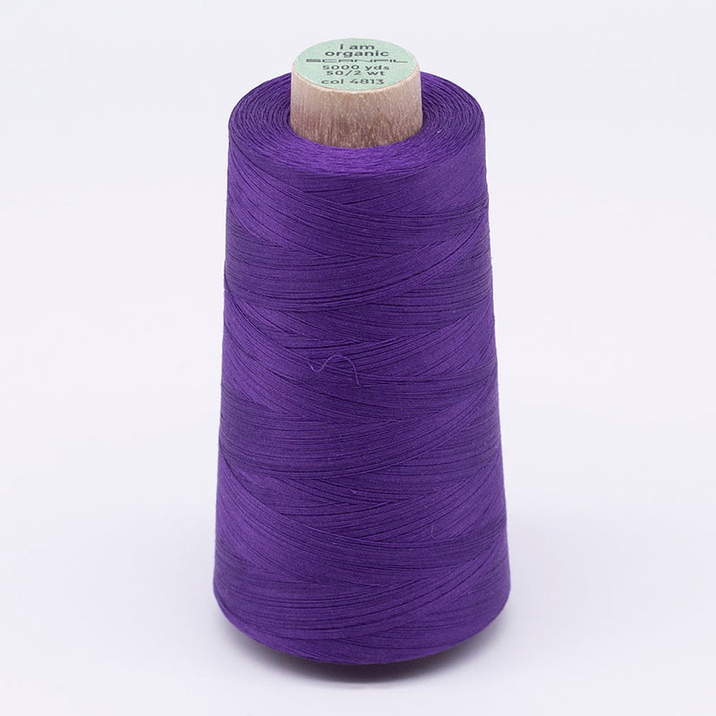 SCANFIL® 50wt Organic Pima Cotton Thread 5000 yd Cones - 4813 Royal Purple