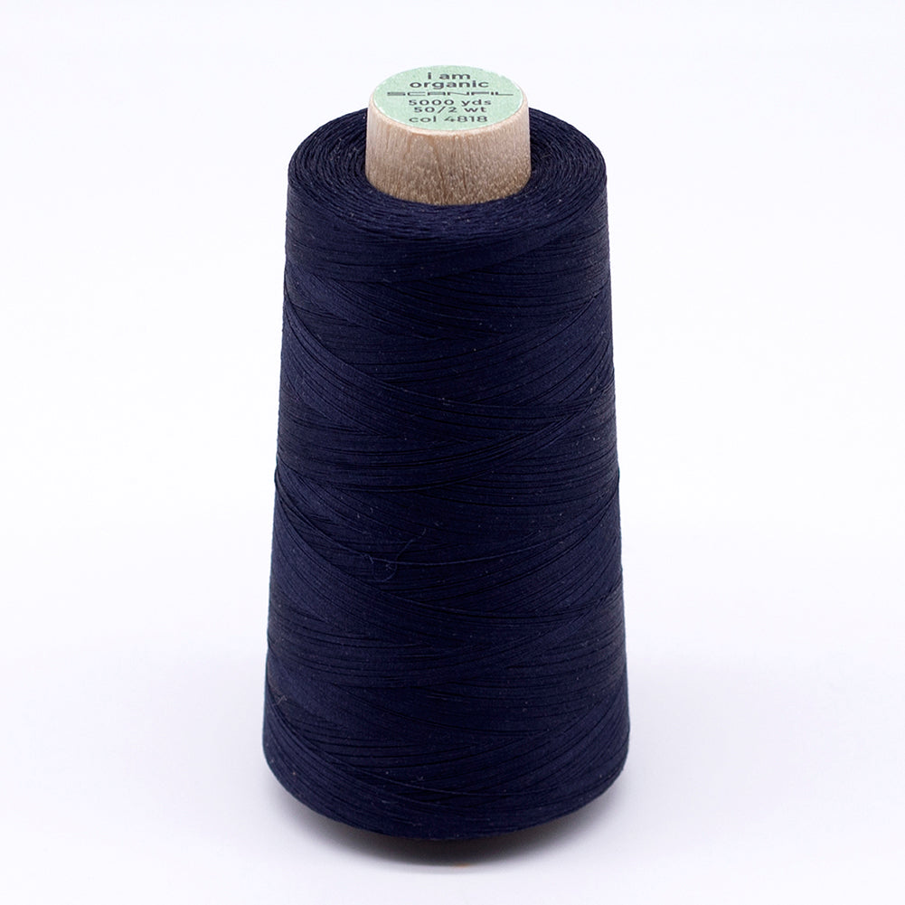 SCANFIL® 50wt Organic Pima Cotton Thread 5000 yd Cones - 4818 Night Sky