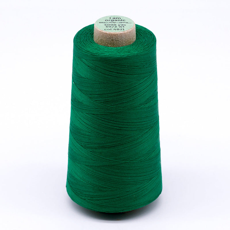 SCANFIL® 50wt Organic Pima Cotton Thread 5000 yd Cones - 4821 Jolly Green