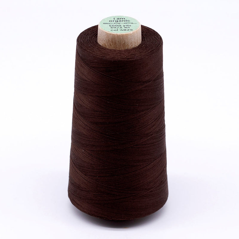 SCANFIL® 50wt Organic Pima Cotton Thread 5000 yd Cones - 4829 Cocoa Brown