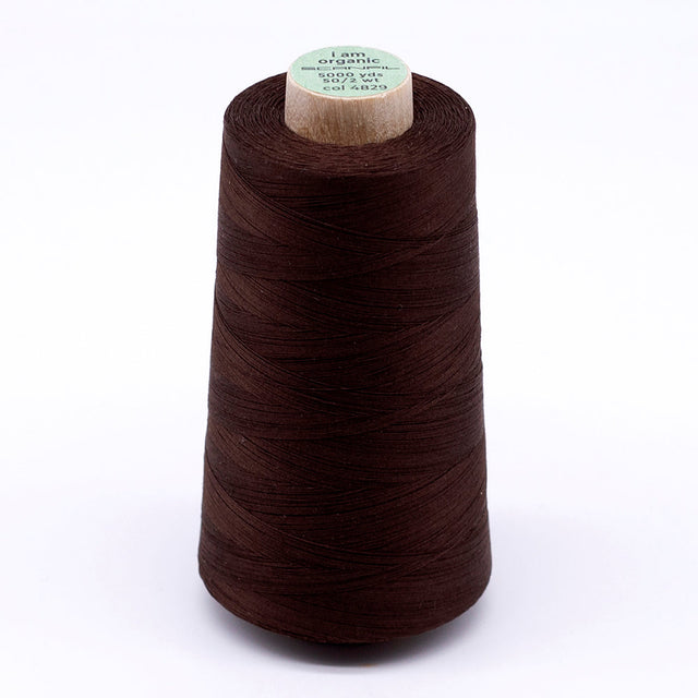 SCANFIL® 50wt Organic Pima Cotton Thread 5000 yd Cones - 4829 Cocoa Brown