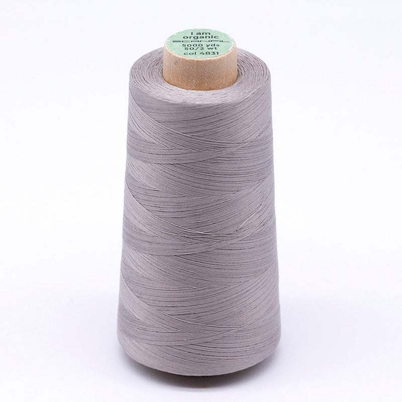 SCANFIL® 50wt Organic Pima Cotton Thread 5000 yd Cones - 4831 Chateau Gray