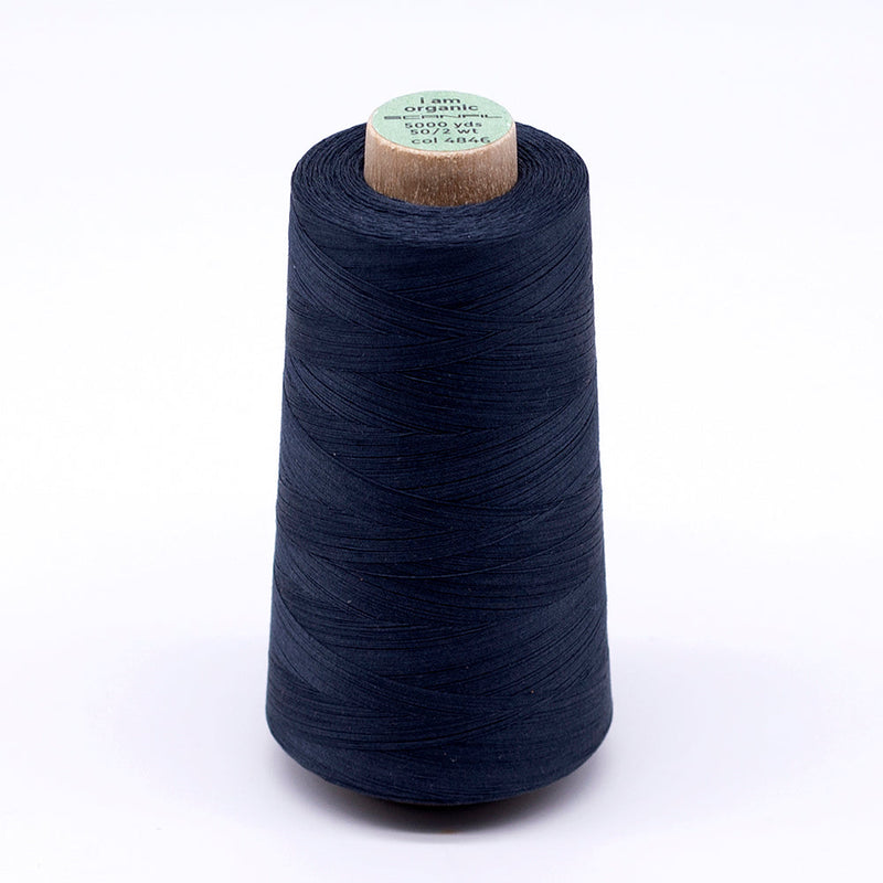 SCANFIL® 50wt Organic Pima Cotton Thread 5000 yd Cones - 4846 Midnight Navy