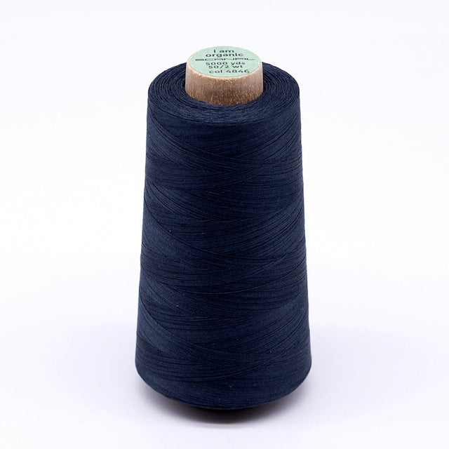 SCANFIL® 50wt Organic Pima Cotton Thread 5000 yd Cones - 4846 Midnight Navy