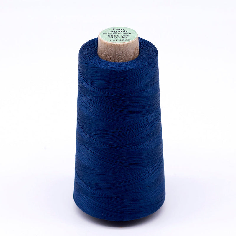 SCANFIL® 50wt Organic Pima Cotton Thread 5000 yd Cones - 4865 Sailor Blue