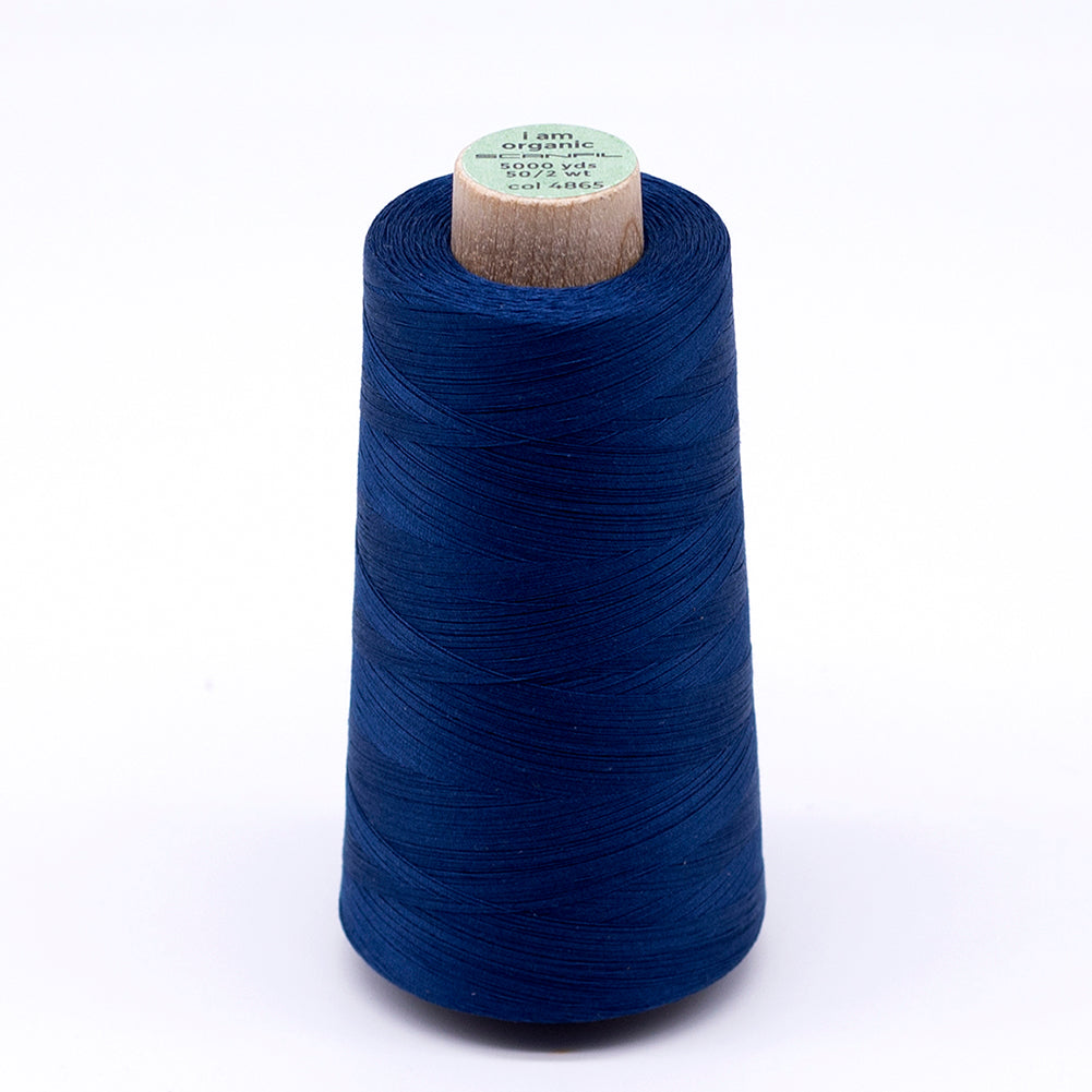 SCANFIL® 50wt Organic Pima Cotton Thread 5000 yd Cones - 4865 Sailor Blue