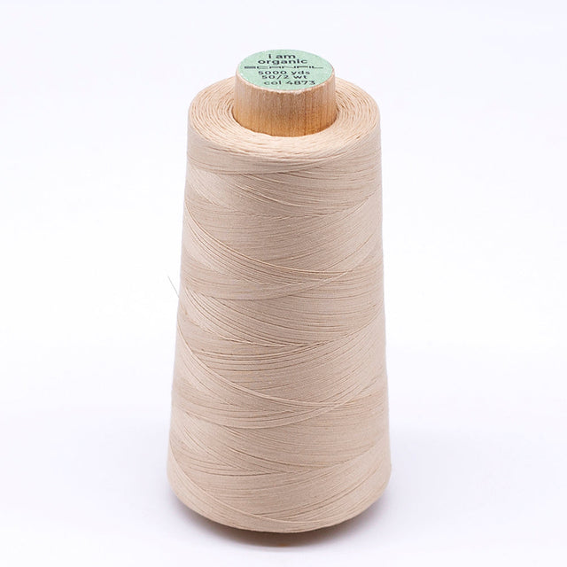 SCANFIL® 50wt Organic Pima Cotton Thread 5000 yd Cones - 4873 Ivory Cream