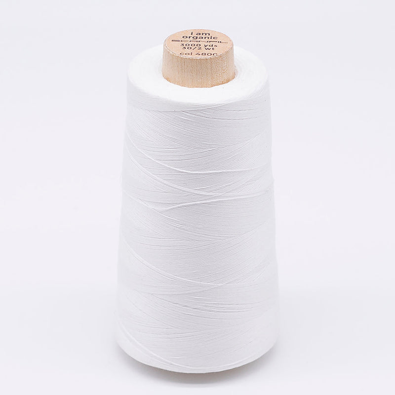 SCANFIL® 30wt Organic Pima Cotton Thread 3000 yd Cone - 4800 Bright White