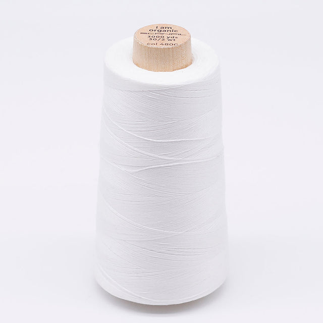 SCANFIL® 30wt Organic Pima Cotton Thread 3000 yd Cone - 4800 Bright White