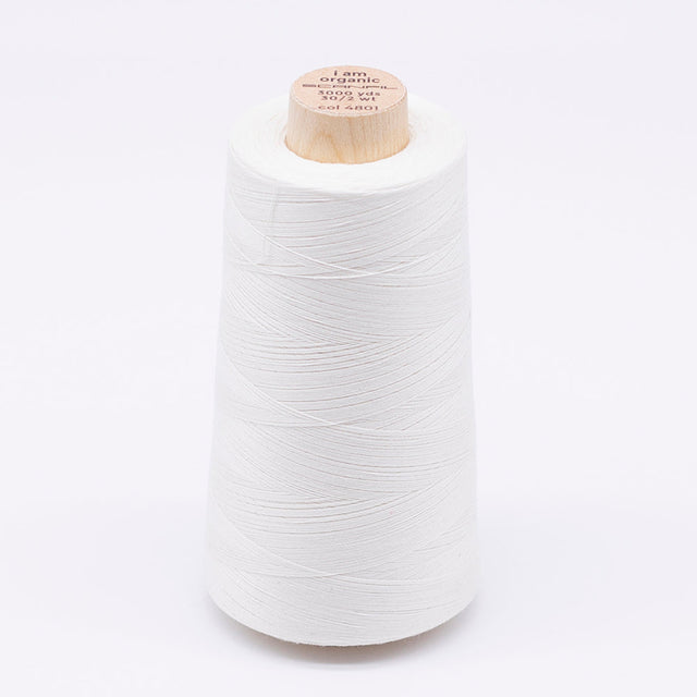 SCANFIL® 30wt Organic Pima Cotton Thread 3000 yd Cone - 4801 Coconut Milk