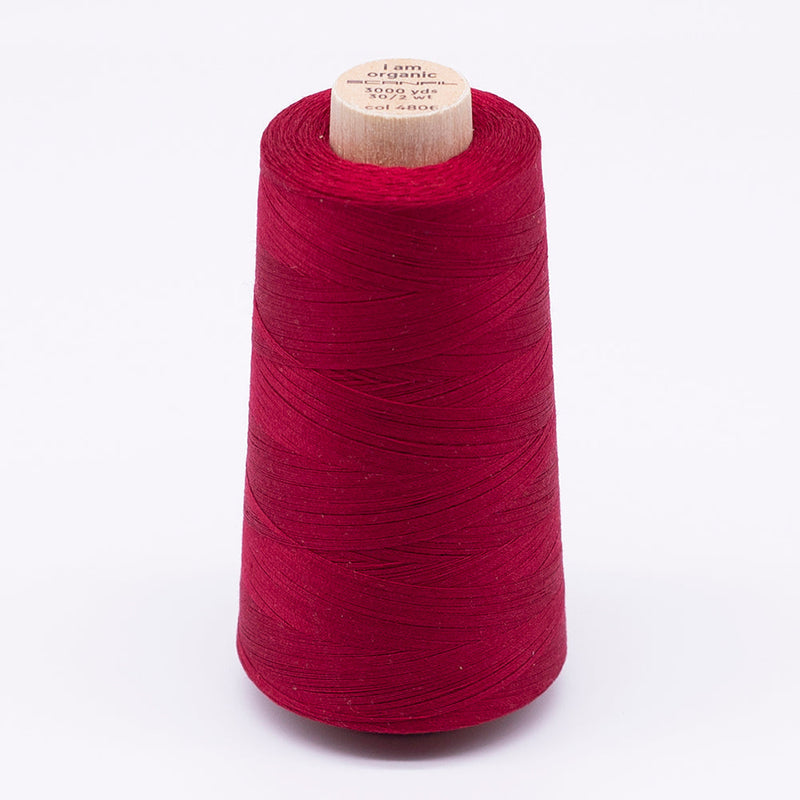 SCANFIL® 30wt Organic Pima Cotton Thread 3000 yd Cone - 4806 Crimson