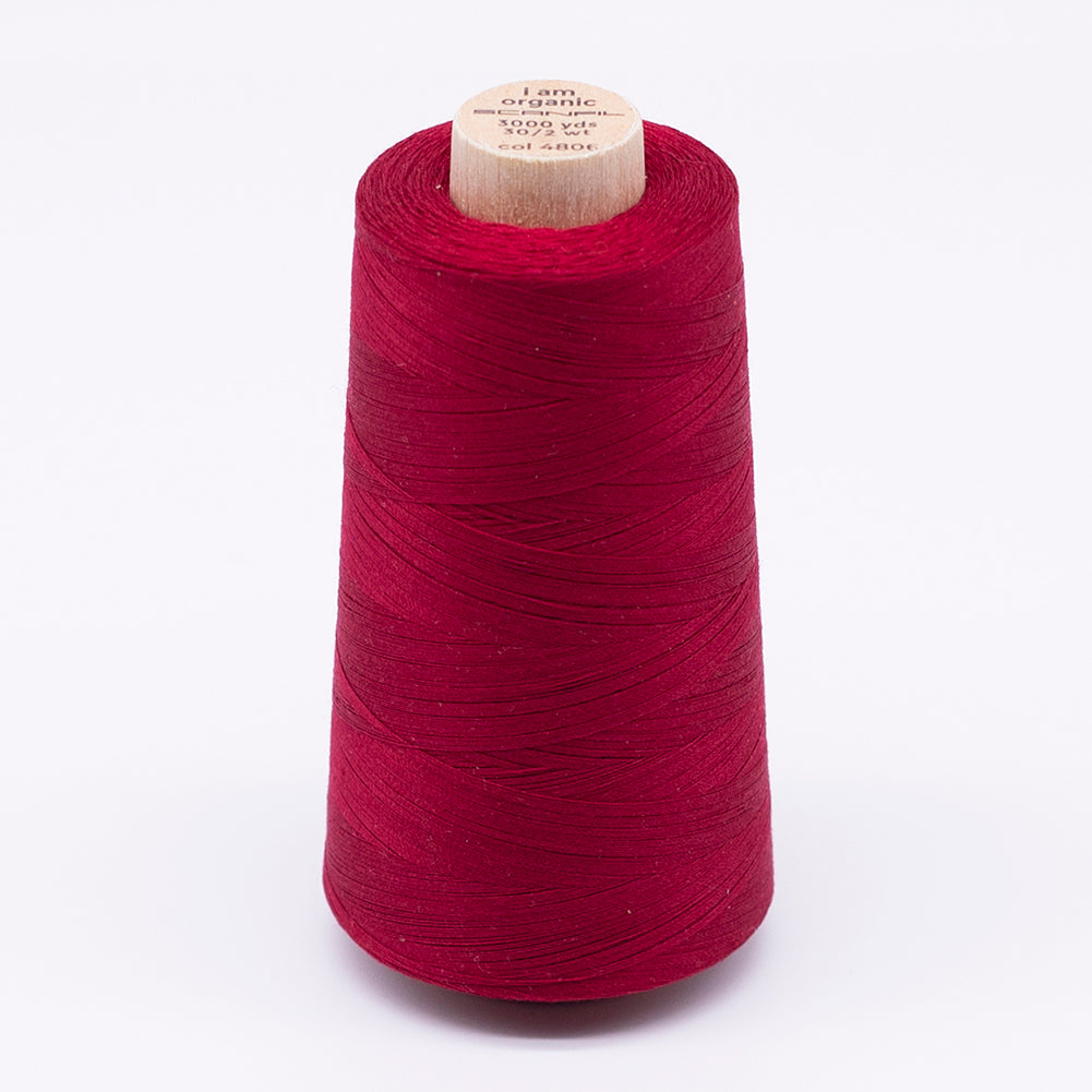 SCANFIL® 30wt Organic Pima Cotton Thread 3000 yd Cone - 4806 Crimson