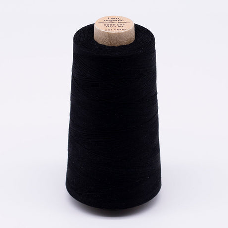 SCANFIL® 30wt Organic Pima Cotton Thread 3000 yd Cone - 4808 Jet Black