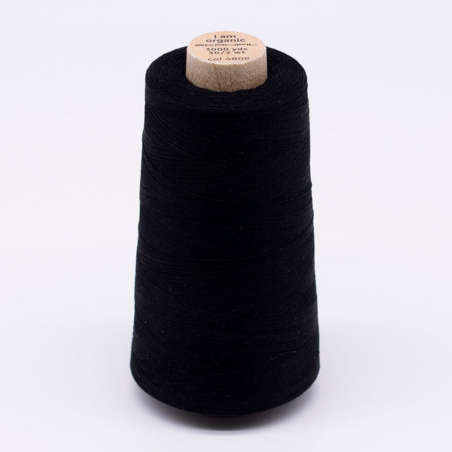SCANFIL® 30wt Organic Pima Cotton Thread 3000 yd Cone - 4808 Jet Black