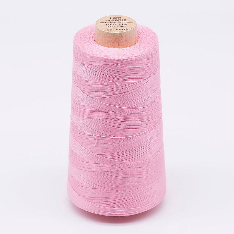 SCANFIL® 30wt Organic Pima Cotton Thread 3000 yd Cone - 4809 Candy Pink