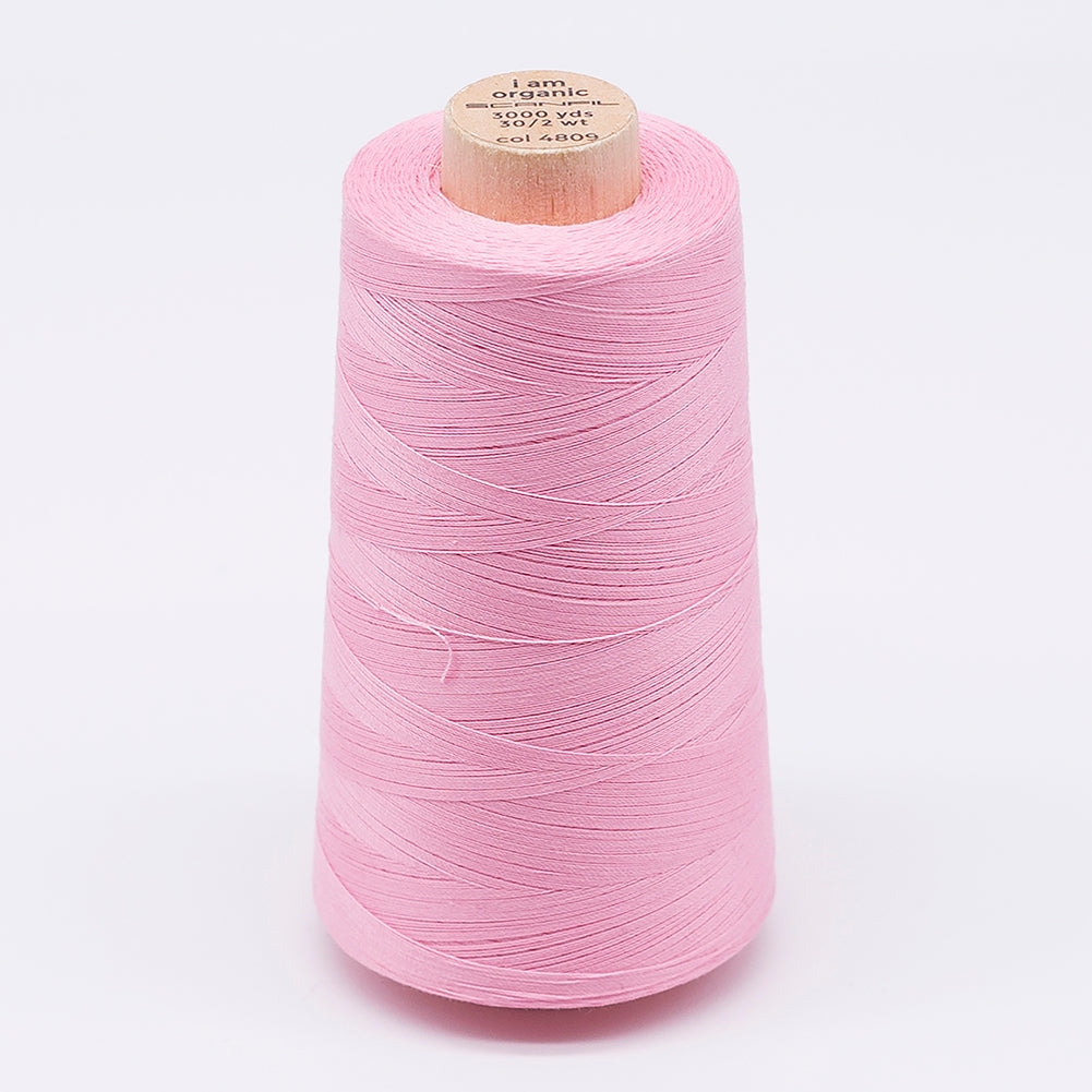 SCANFIL® 30wt Organic Pima Cotton Thread 3000 yd Cone - 4809 Candy Pink