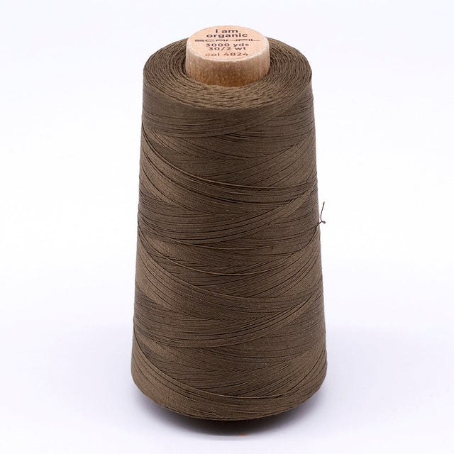 SCANFIL® 30wt Organic Pima Cotton Thread 3000 yd Cone - 4824 Lead Gray