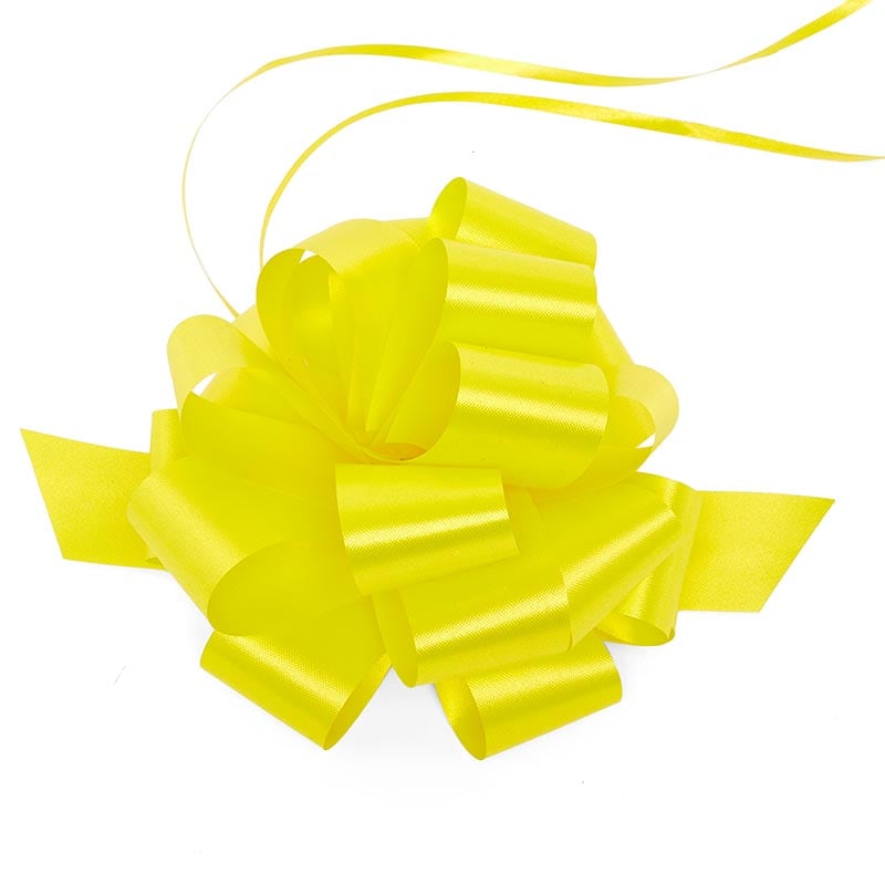 5" Large Poly Pull Bows – Daffodil Embossed, 1 1/4" Width, 5" Diameter (50 Pieces per Roll)