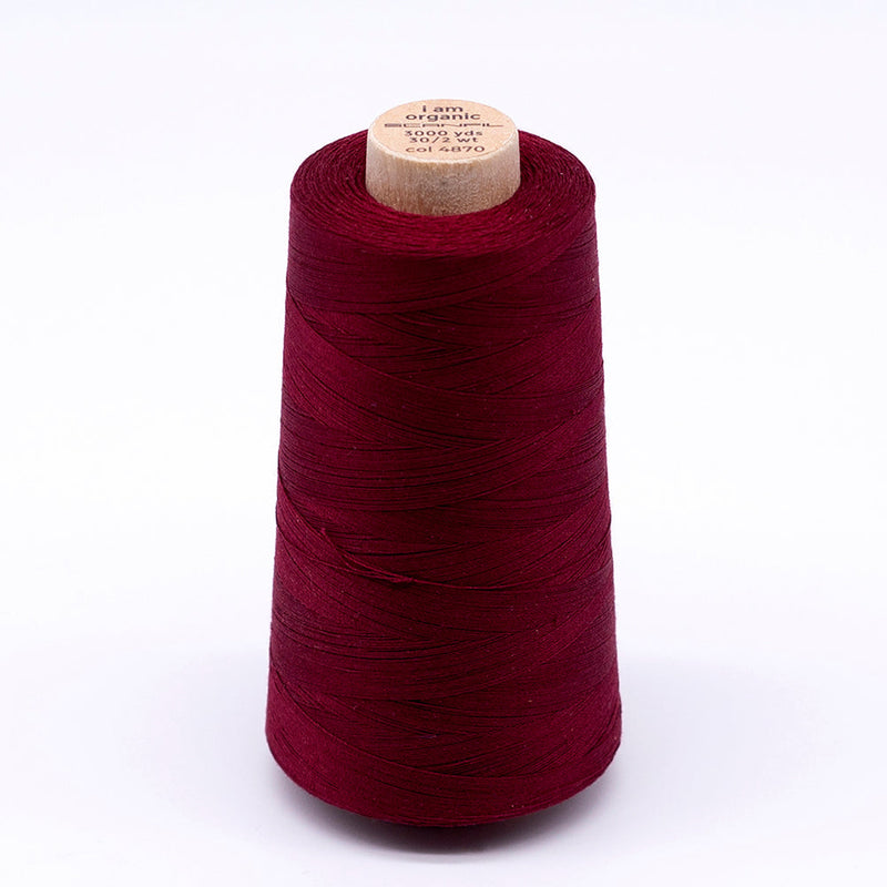 SCANFIL® 30wt Organic Pima Cotton Thread 3000 yd Cone - 4870 Rhubarb