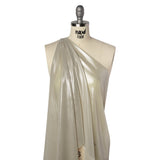 Liquid Sheen Metallic Polyester Chiffon - Silver on Beige - Liquid Sheen Chiffon Collection