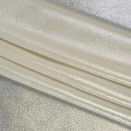 Liquid Sheen Metallic Polyester Chiffon - Silver on Beige - Liquid Sheen Chiffon Collection