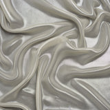 Liquid Sheen Metallic Polyester Chiffon - Silver on Beige - Liquid Sheen Chiffon Collection