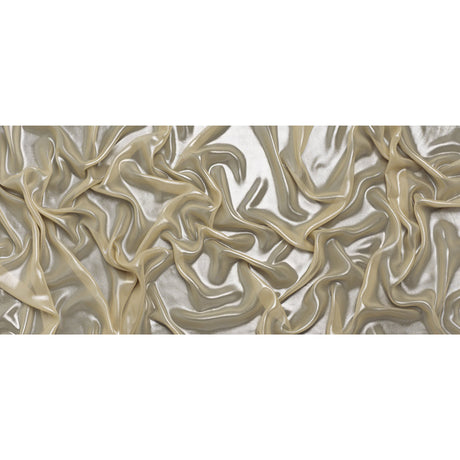 Liquid Sheen Metallic Polyester Chiffon - Silver on Gold - Liquid Sheen Chiffon Collection