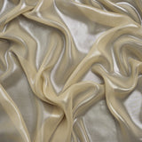 Liquid Sheen Metallic Polyester Chiffon - Silver on Gold - Liquid Sheen Chiffon Collection