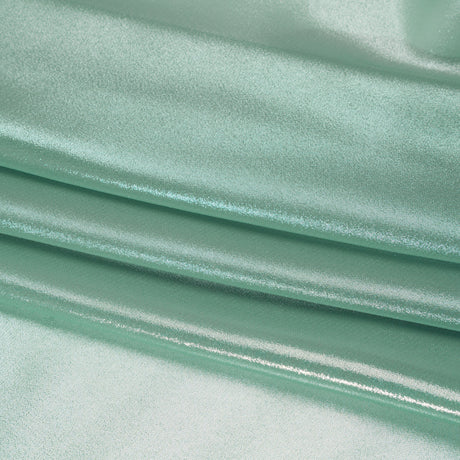 Liquid Sheen Metallic Polyester Chiffon - Silver on Aqua - Liquid Sheen Chiffon Collection